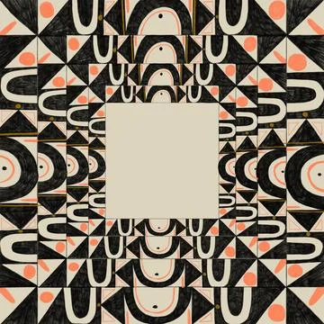 Square shape with seamless abstract shapes Illustrazione stock