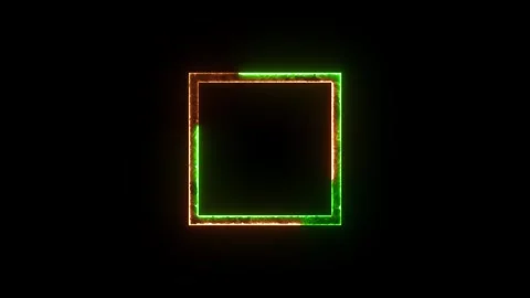 Square shape symbol icon glow neon fire symbol animation Stock Footage 285537753