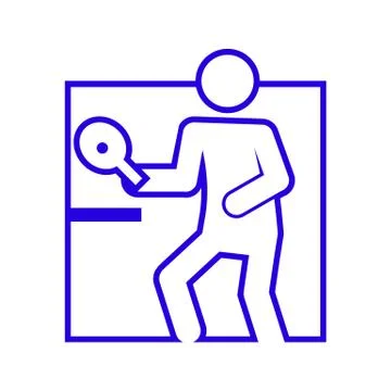 Square Shape Table Tennis Pingpong Outline Vector Illustration Graphic Stock Illustration