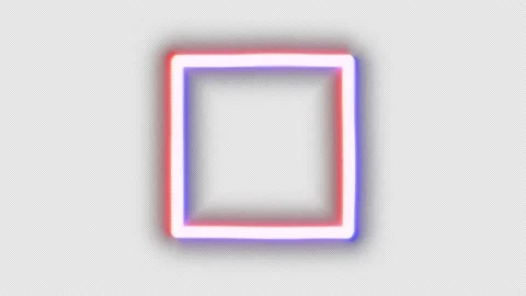 Square shape white lines neon chromatic aberration animated 2d 4k Stock Footage 238951695