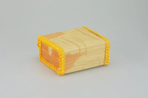 Square shaped bamboo box Stock Photos