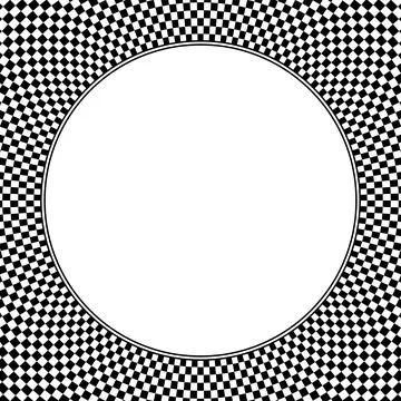 Square shaped checkerboard pattern background, with blank circle Stock Illustration