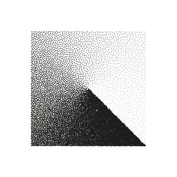 Square shaped dotted object, stipple elements. Stippling, dotwork drawing Illustrazione stock