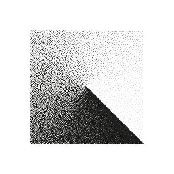 Square shaped dotted object, stipple elements. Stippling, dotwork drawing Stock Illustration