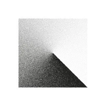 Square shaped dotted object, stipple elements. Stippling, dotwork drawing Stockillustratie