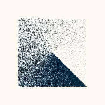 Square shaped dotted object, vintage stipple element. Stippling, dotwork drawing Stock Illustration