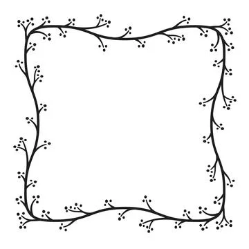 Square shaped floral border, 2 Ilustración de archivo