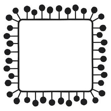 Square shaped floral border, 4 Stockillustratie
