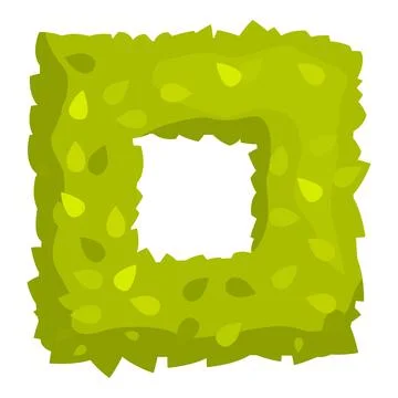 Square shaped green hedge forming empty frame 库存插图