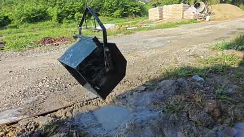 Square-shaped metal bucket Stock Footage 313778546