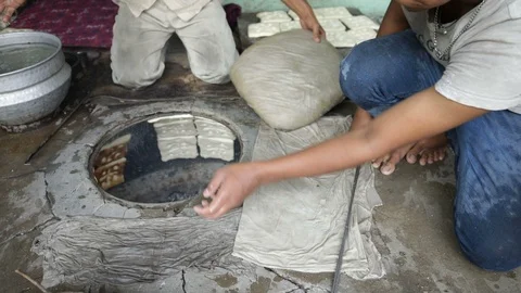 Square shaped traditional Indian bread Stock Footage 88344029