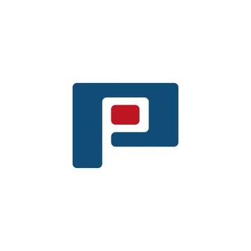 Square shaped vector letter p logo Stock Illustration