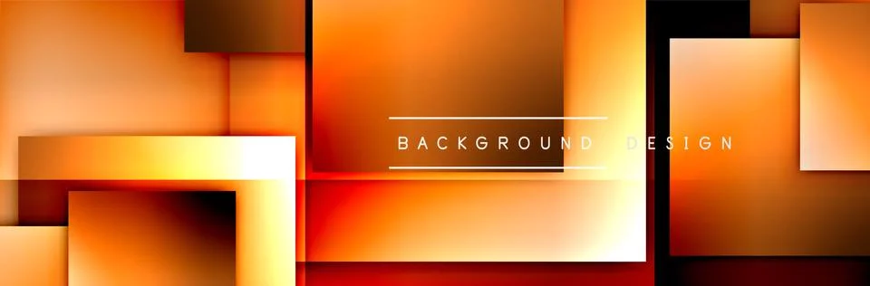 Square shapes composition geometric abstract background. 3D shadow effects and Stock Illustration