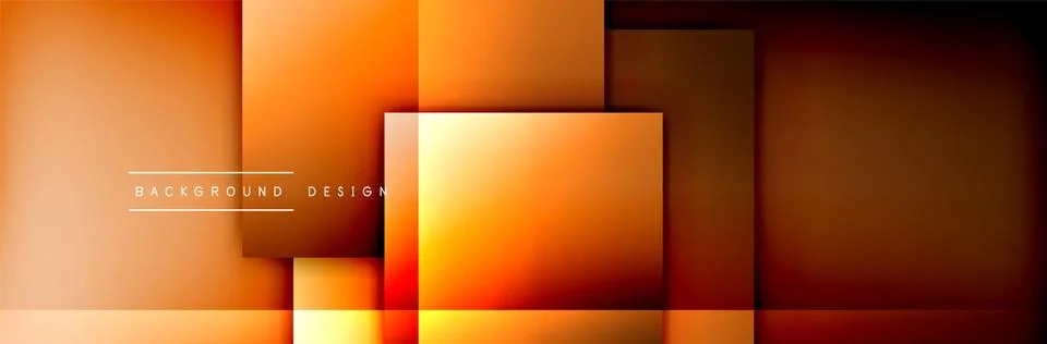 Square shapes composition geometric abstract background. 3D shadow effects and Stock Illustration