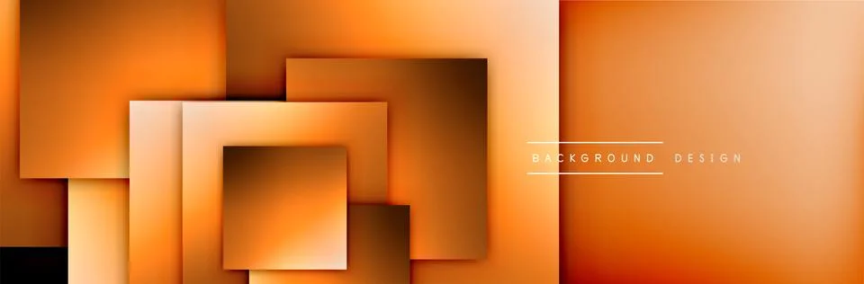 Square shapes composition geometric abstract background. 3D shadow effects and 스톡 일러스트