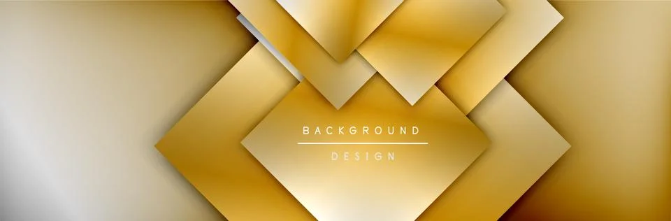 Square shapes composition geometric abstract background. 3D shadow effects and Illustrazione stock