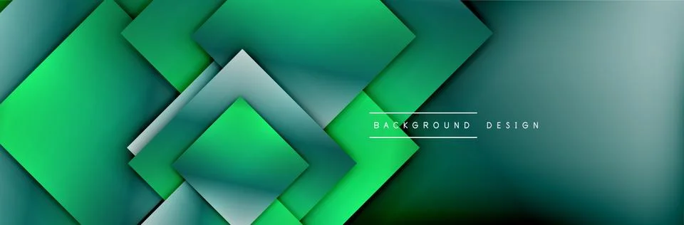 Square shapes composition geometric abstract background. 3D shadow effects and Stockillustratie