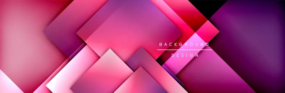 Square shapes composition geometric abstract background. 3D shadow effects and Stock Illustration