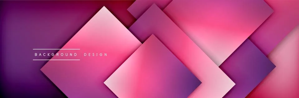 Square shapes composition geometric abstract background. 3D shadow effects and Stock Illustration
