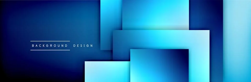 Square shapes composition geometric abstract background. 3D shadow effects and Illustrazione stock