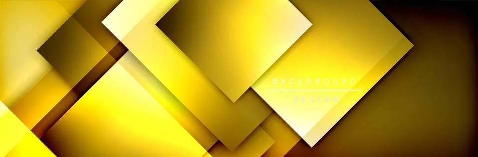 Square shapes composition geometric abstract background. 3D shadow effects and Illustrazione stock