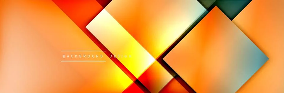 Square shapes composition geometric abstract background. 3D shadow effects and イラスト素材
