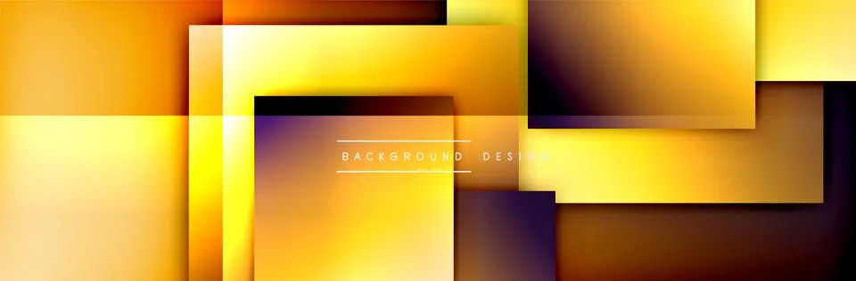 Square shapes composition geometric abstract background. 3D shadow effects and Illustrazione stock
