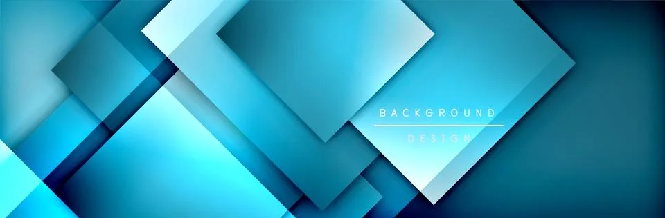 Square shapes composition geometric abstract background. 3D shadow effects and Stock Illustration