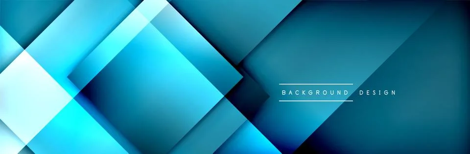 Square shapes composition geometric abstract background. 3D shadow effects and Illustrazione stock