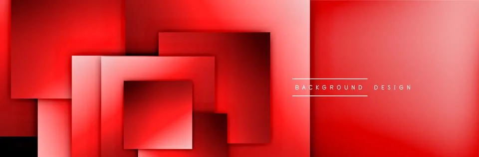 Square shapes composition geometric abstract background. 3D shadow effects and Stock Illustration
