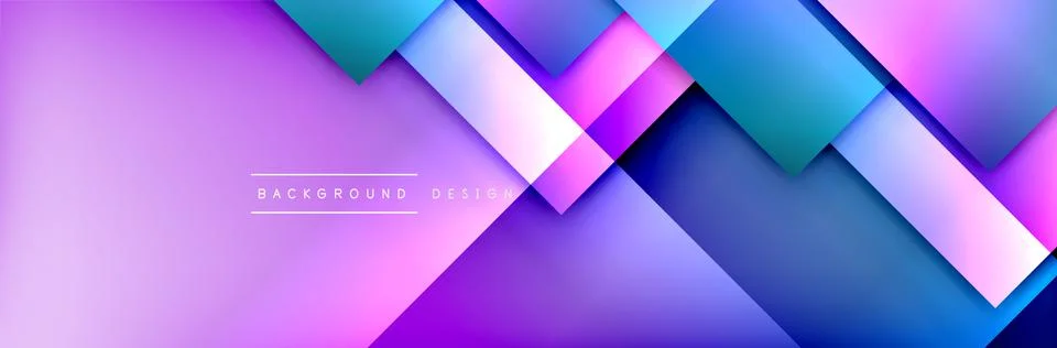 Square shapes composition geometric abstract background. 3D shadow effects and Illustrazione stock