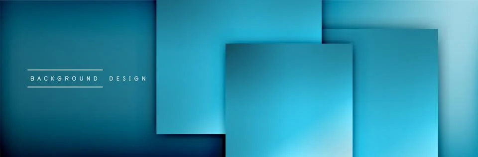 Square shapes composition geometric abstract background. 3D shadow effects and Stock Illustration