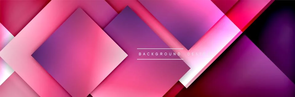 Square shapes composition geometric abstract background. 3D shadow effects and Stock Illustration