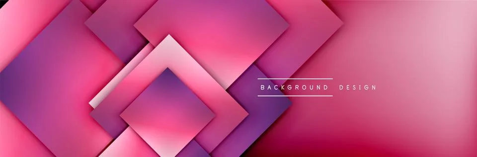 Square shapes composition geometric abstract background. 3D shadow effects and 스톡 일러스트