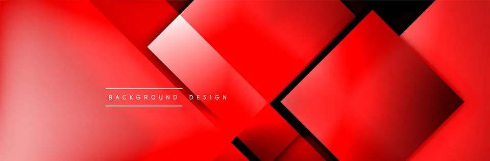 Square shapes composition geometric abstract background. 3D shadow effects and Stock Illustration