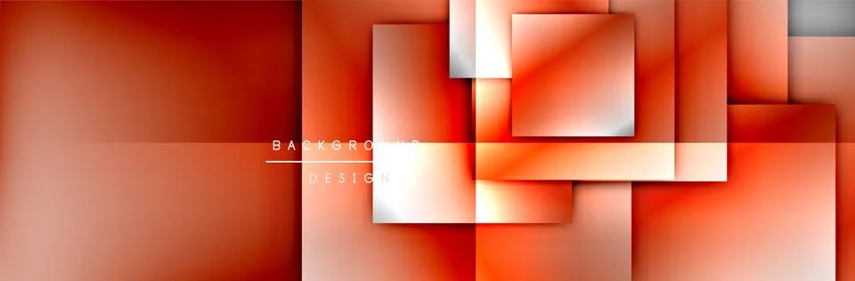 Square shapes composition geometric abstract background. 3D shadow effects and Stock Illustration