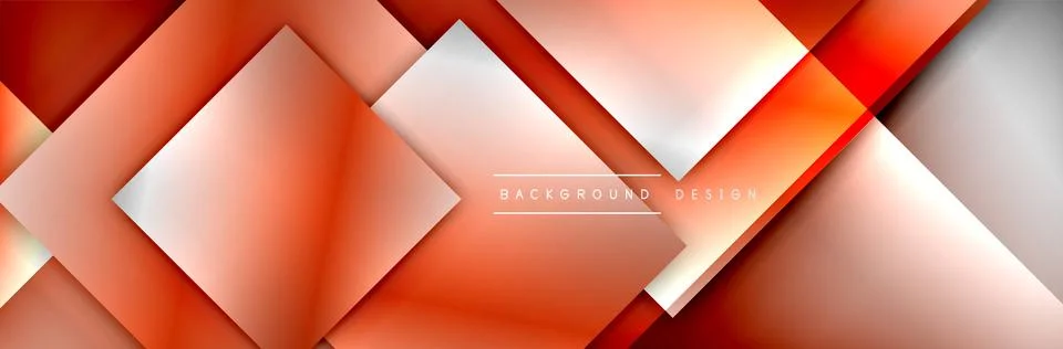 Square shapes composition geometric abstract background. 3D shadow effects and Illustrazione stock