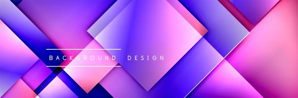Square shapes composition geometric abstract background. 3D shadow effects and Stock Illustration