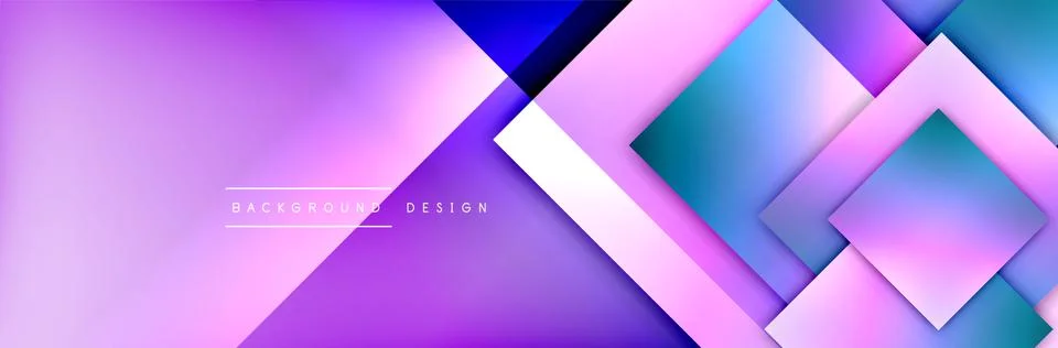 Square shapes composition geometric abstract background. 3D shadow effects and Illustrazione stock
