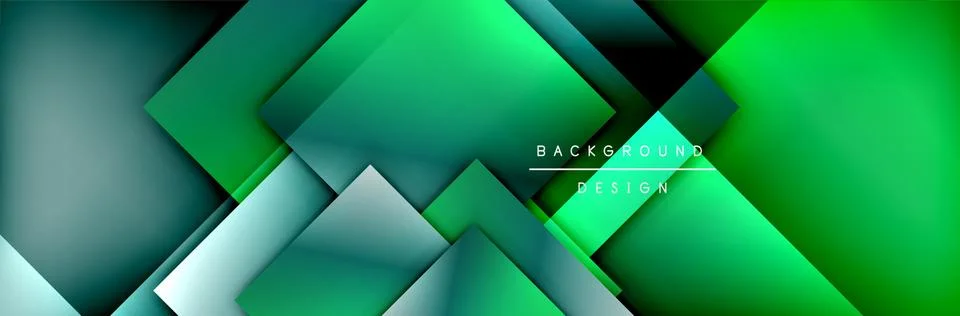 Square shapes composition geometric abstract background. 3D shadow effects and Illustrazione stock