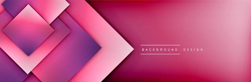 Square shapes composition geometric abstract background. 3D shadow effects and Illustrazione stock