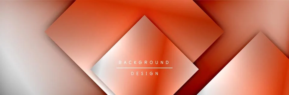Square shapes composition geometric abstract background. 3D shadow effects and Illustrazione stock