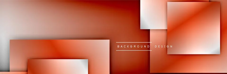 Square shapes composition geometric abstract background. 3D shadow effects and Illustrazione stock