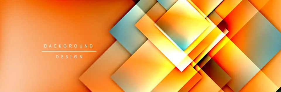 Square shapes composition geometric abstract background. 3D shadow effects and Stock Illustration
