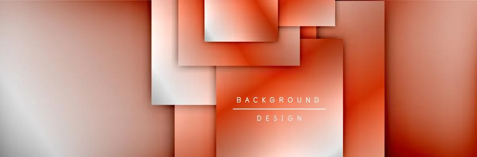 Square shapes composition geometric abstract background. 3D shadow effects and Illustrazione stock