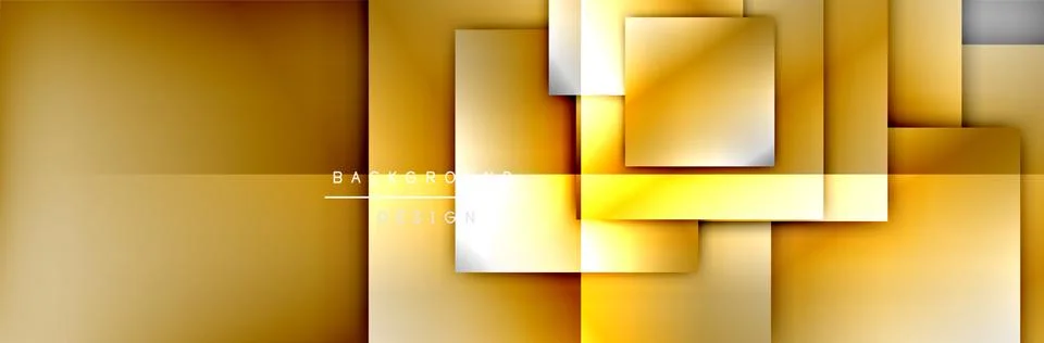 Square shapes composition geometric abstract background. 3D shadow effects and Illustrazione stock