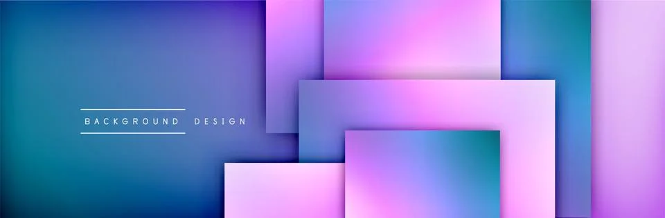 Square shapes composition geometric abstract background. 3D shadow effects and Illustrazione stock
