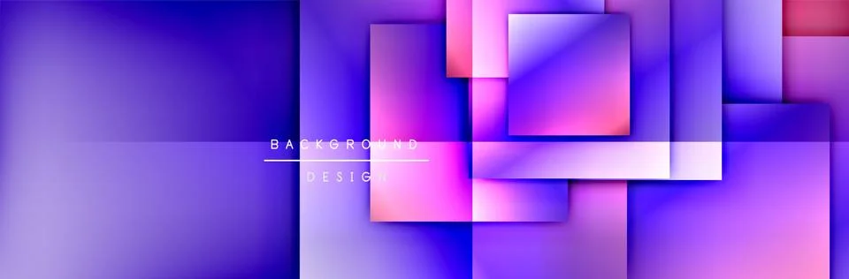 Square shapes composition geometric abstract background. 3D shadow effects and Stock Illustration