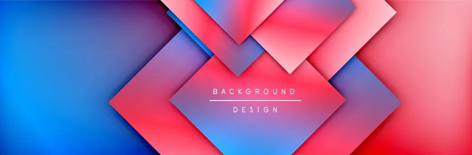 Square shapes composition geometric abstract background. 3D shadow effects and Illustrazione stock