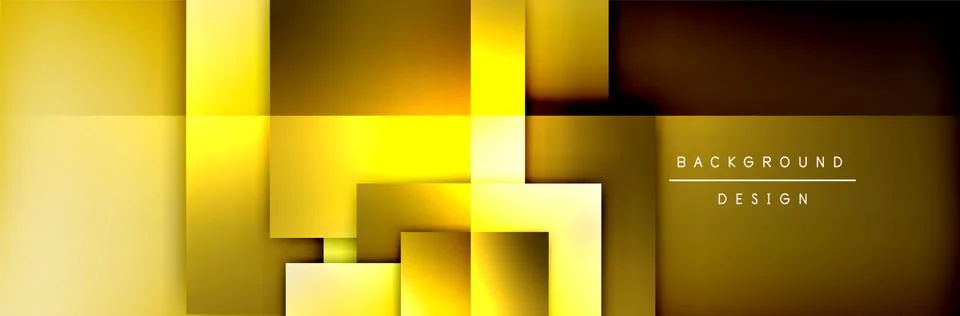Square shapes composition geometric abstract background. 3D shadow effects and Stock Illustration